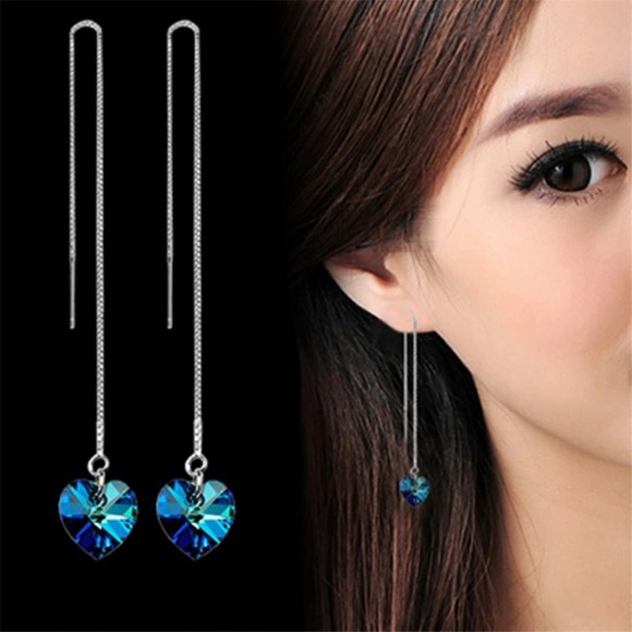 NEW!๐๐PERIDOT๐GREEN๐HEART๐DROP๐THREADERS๐๐ - Picture 4 of 7